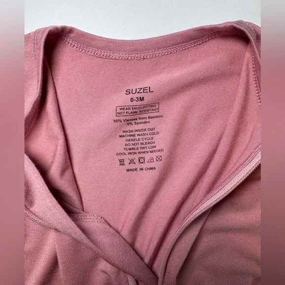 Suzel Baby Girl Bamboo Zip Romper Pajamas Lot Size 0-3M - Picture 4 of 8